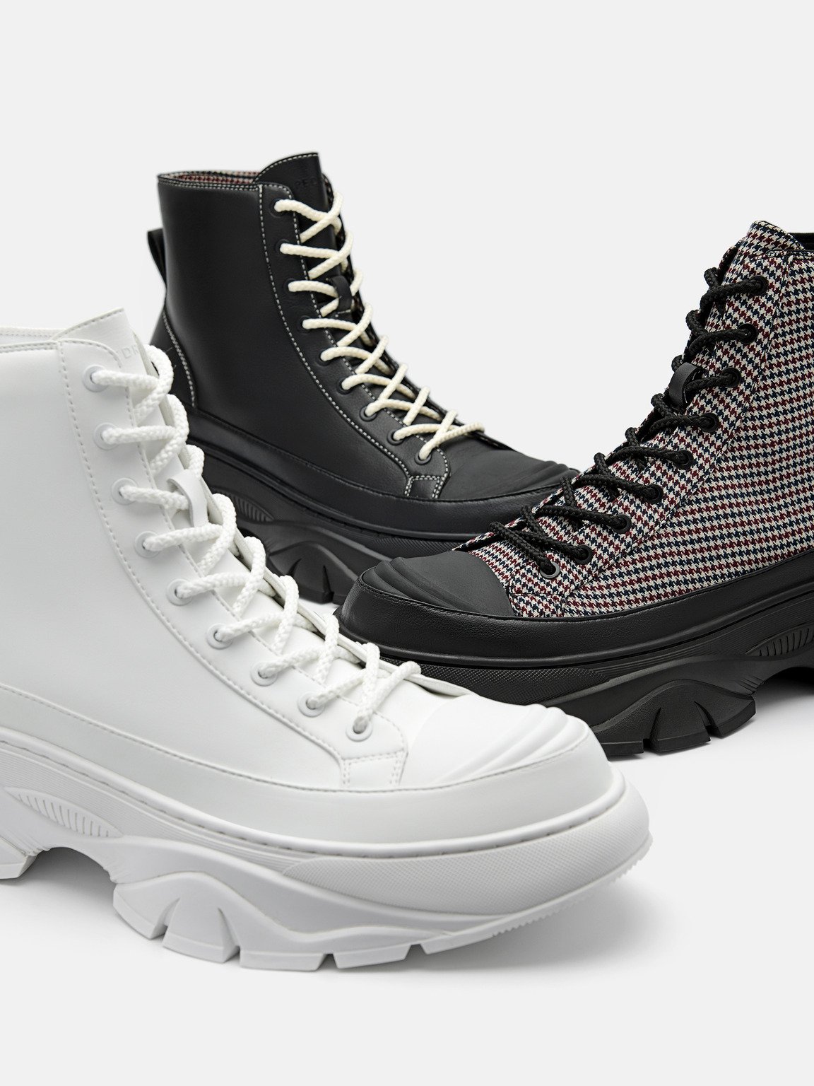 Men's Hybrix Lace-Up Boots, White