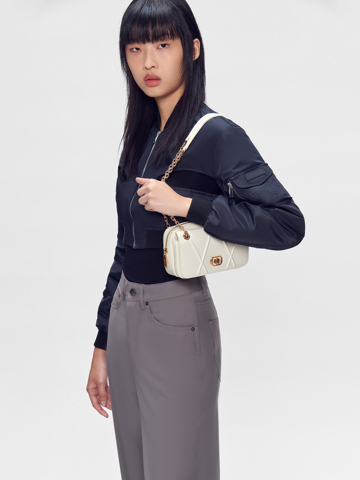 Effie Mini Shoulder Bag, Chalk