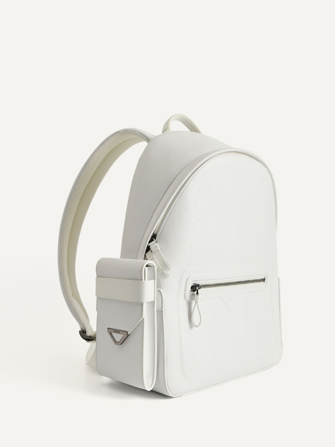 Backpack with Detachable Pouch, White