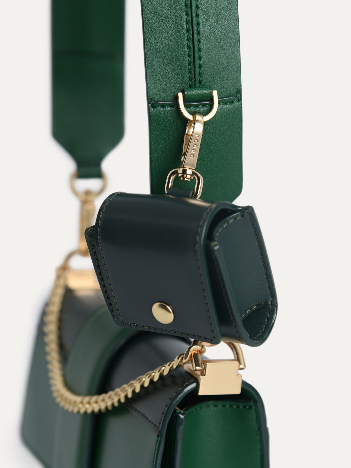 Icon Leather Shoulder Bag, Green