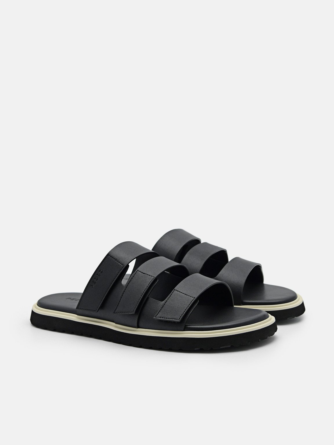 Velcro Slide Sandals, Black