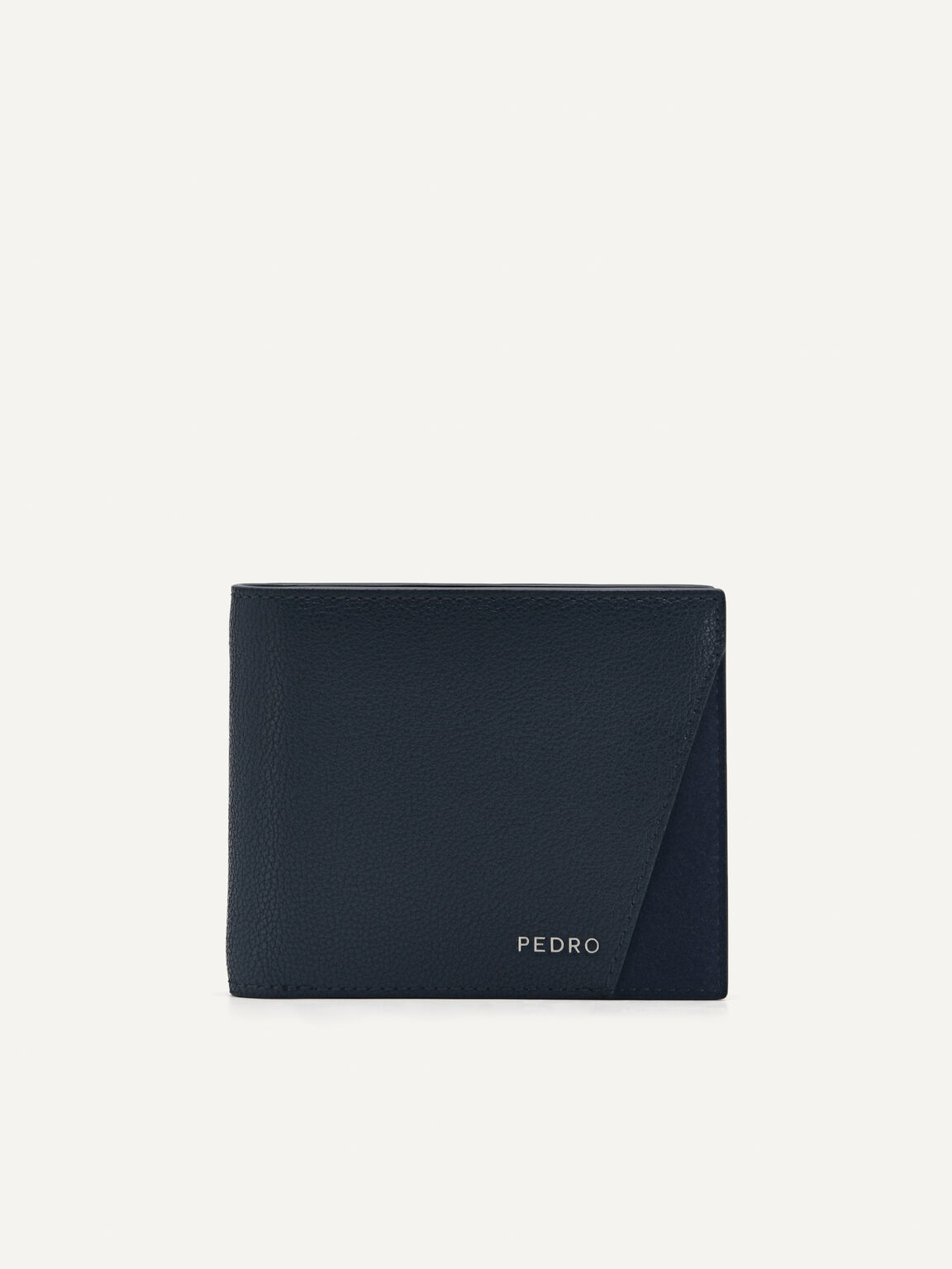 Leather Bi-Fold Flip Wallet, Navy