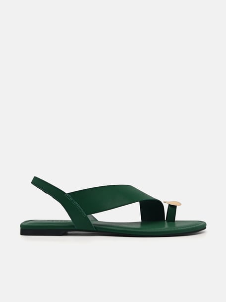 Alexis Toe Loop Sandals, Dark Green