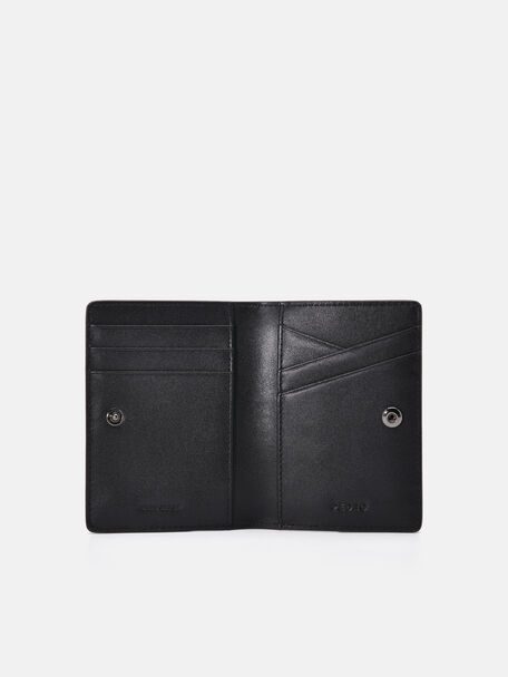 Embossed Leather Card Holder, Dark Brown