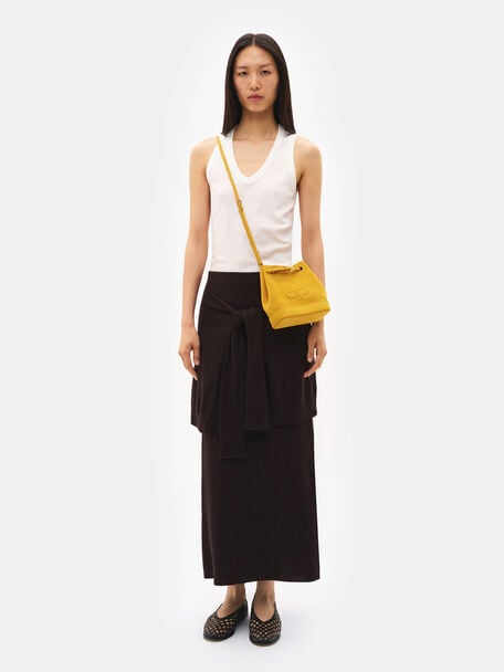Loli Suede Bucket Bag, Yellow