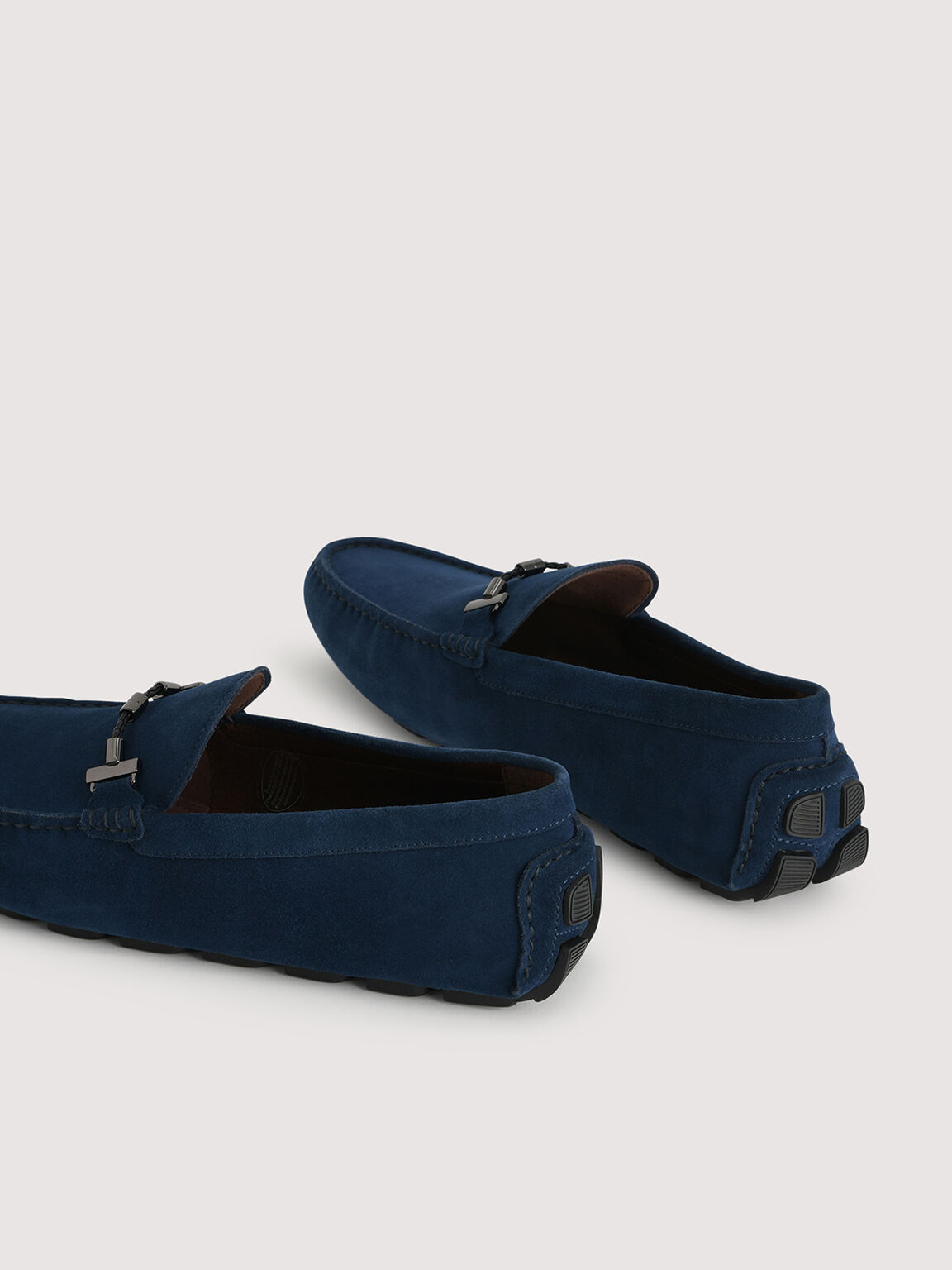 Calf Suede Loafers, Navy