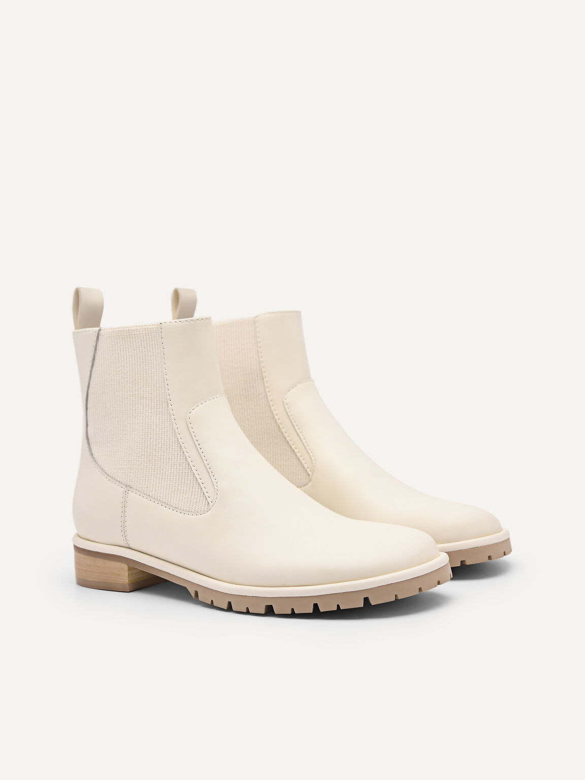 Leather Chelsea Boots, Chalk