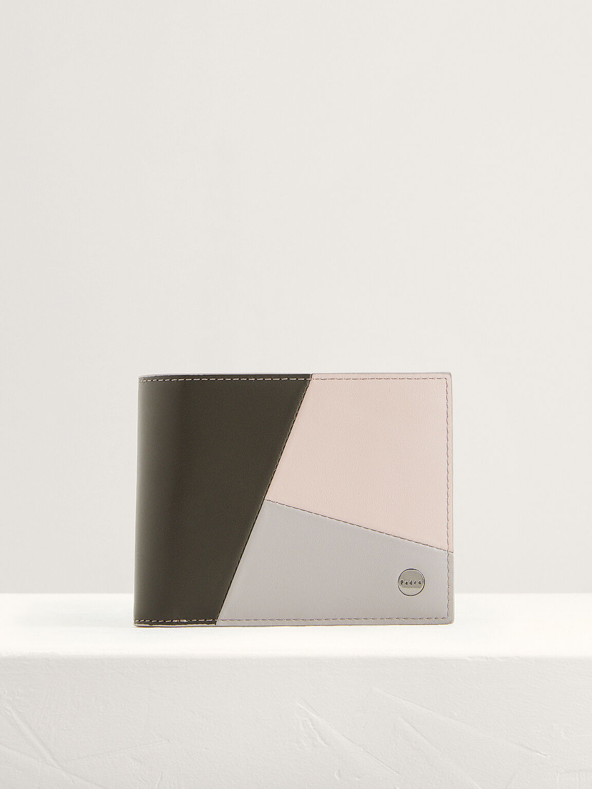 Colorblock Leather Wallet with Insert, Multi2
