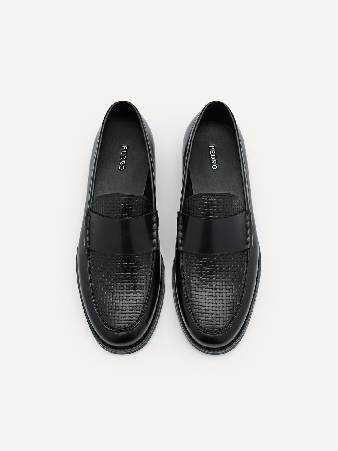 Leather Penny Loafers, Black
