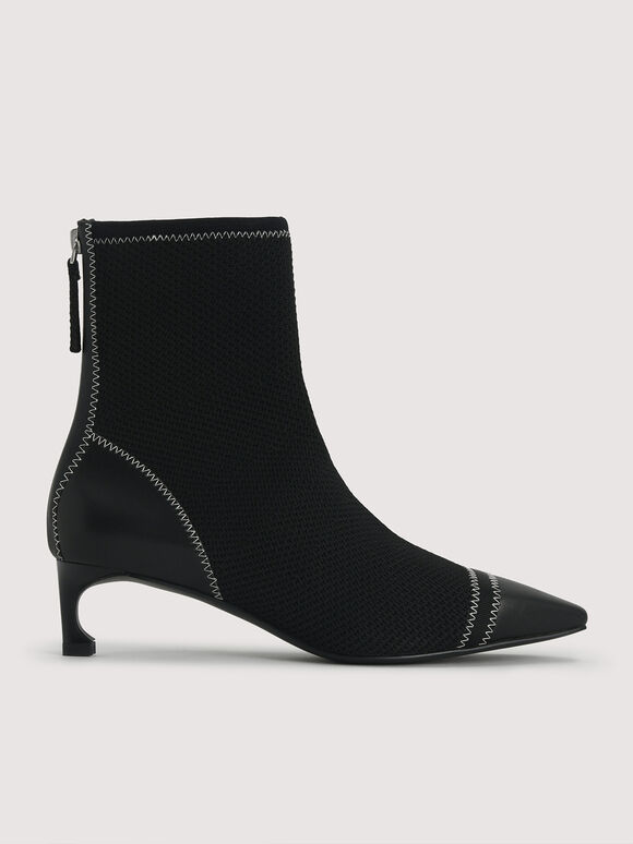 Knit Sock Boots, Black