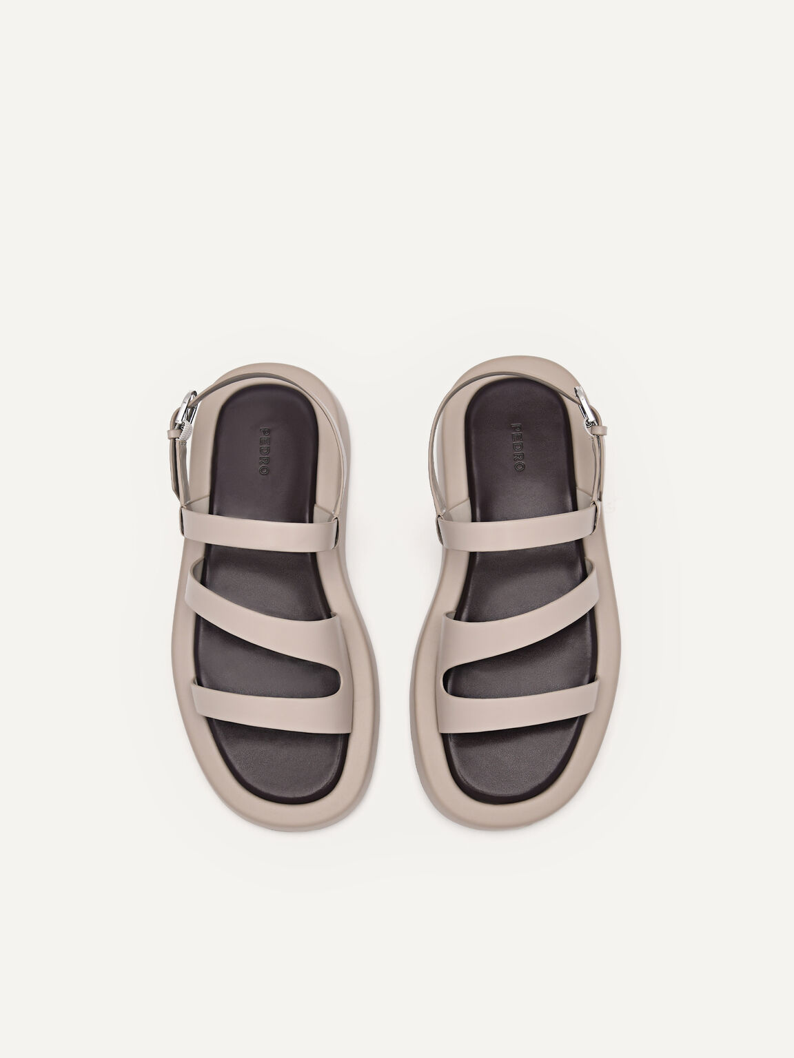 Cube Strappy Sandals, Taupe