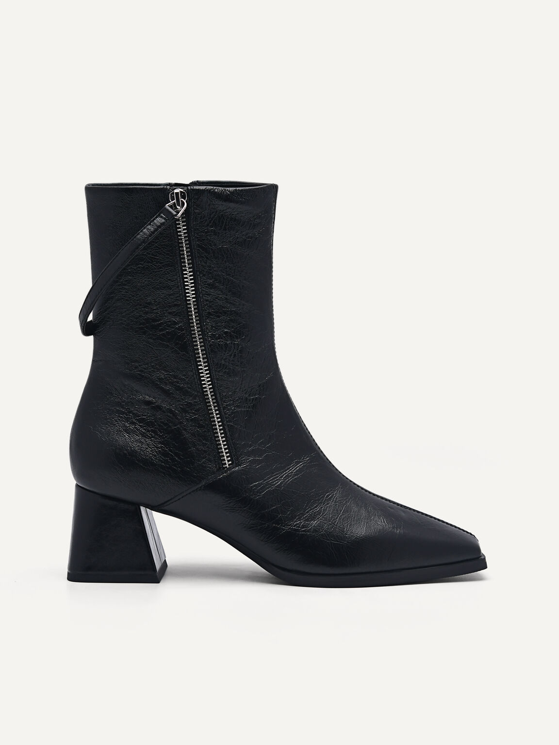 Leather Weimar Ankle Boots, Black