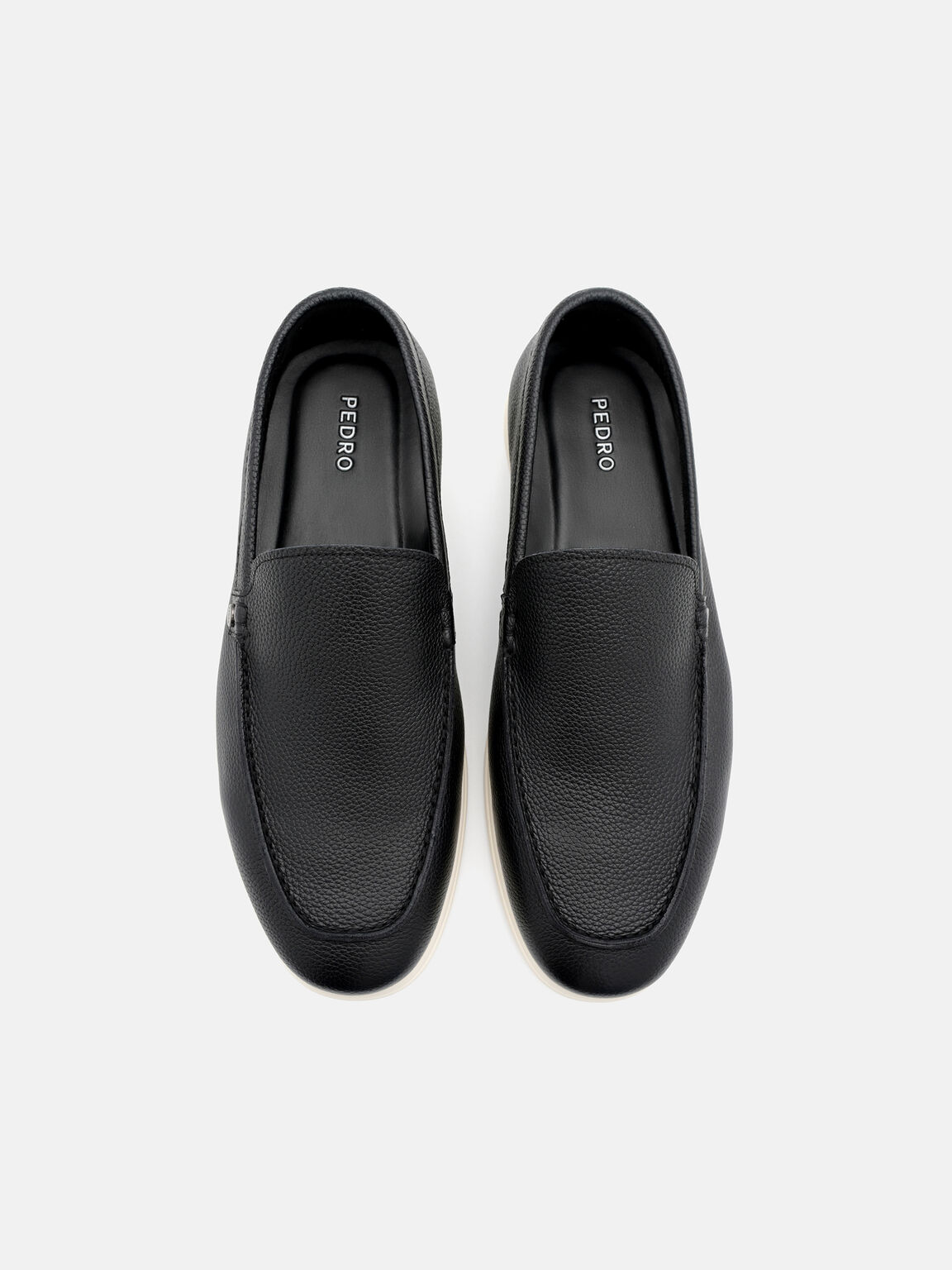 Oliver Tumbled Leather Loafers, Black Tumble
