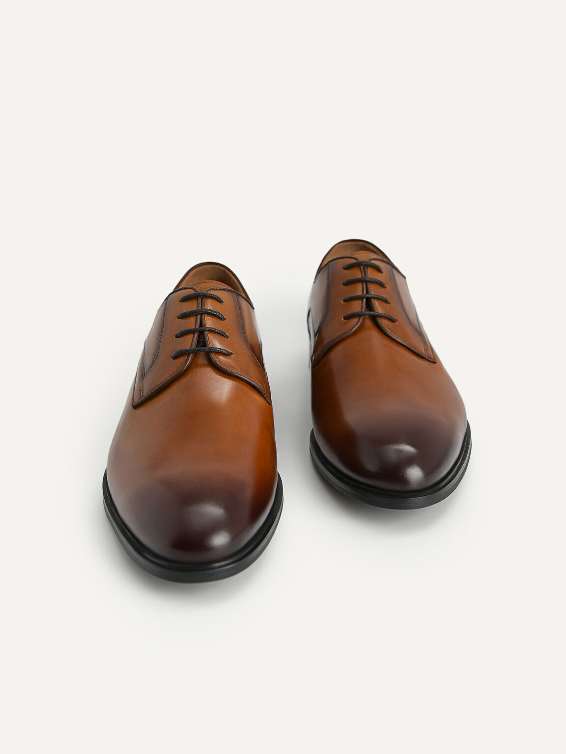 Leather Derby Shoes, Camel