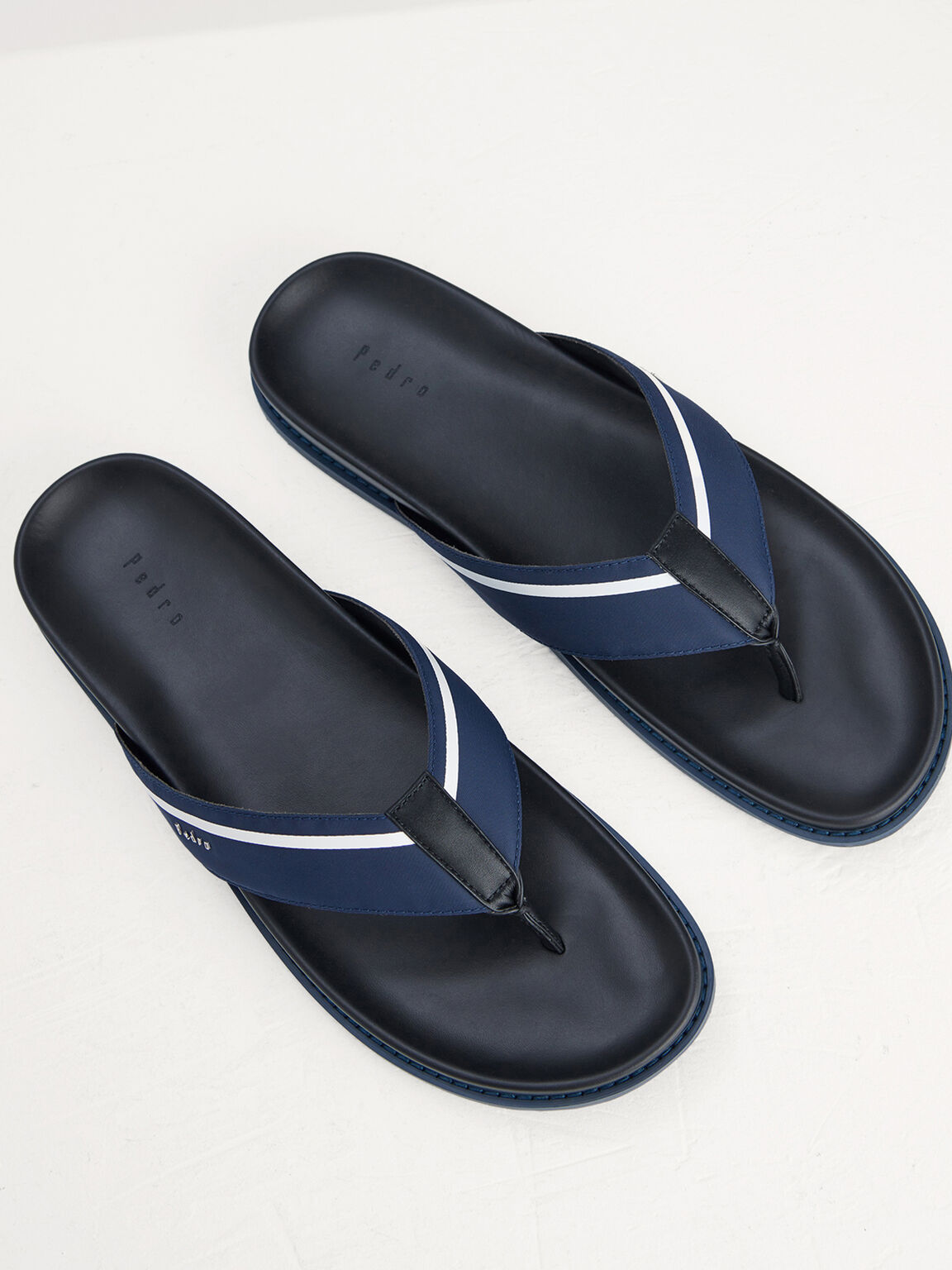 Nylon Thong Sandals, Navy