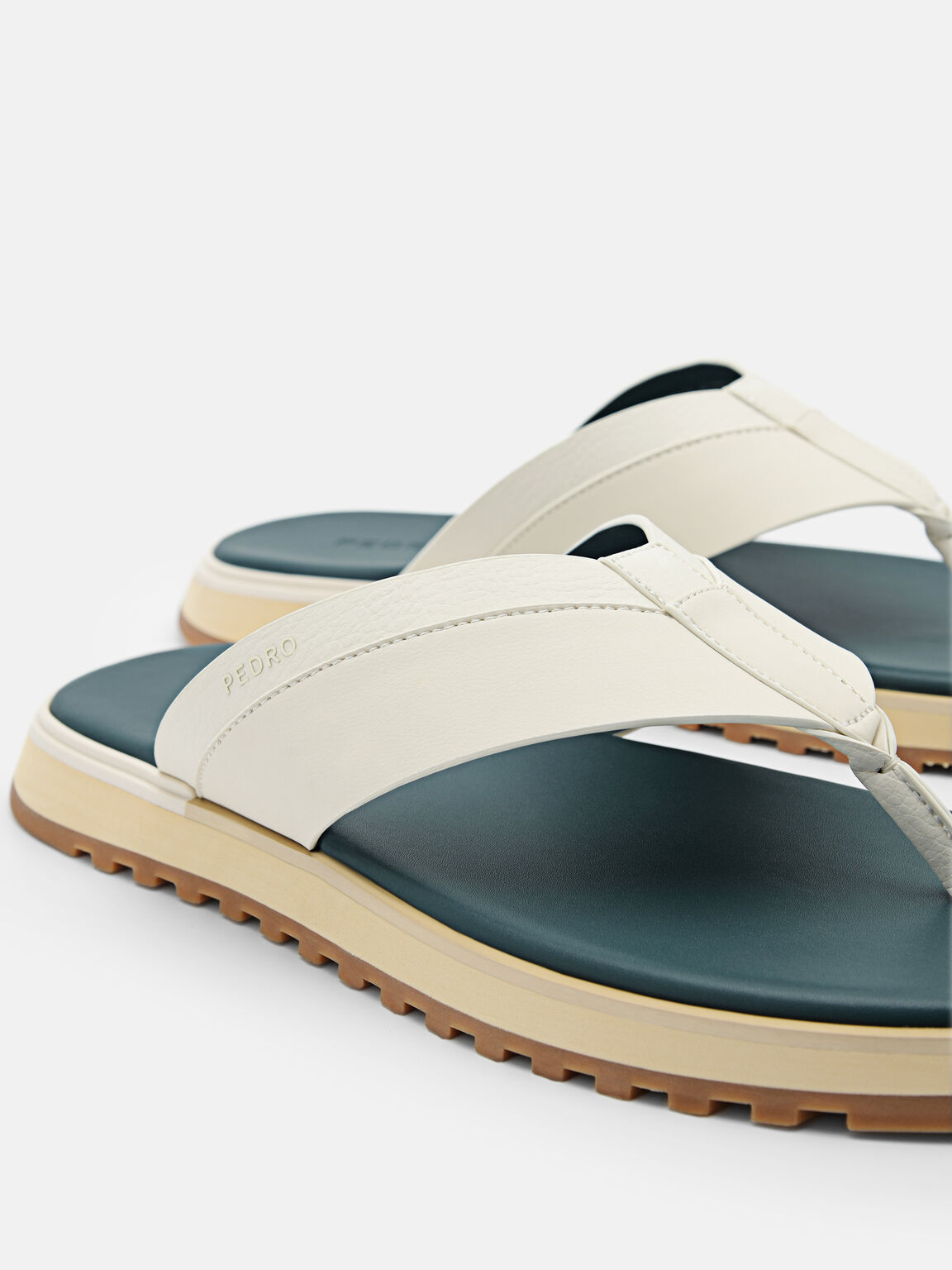 Microfiber Thong Sandals, Beige