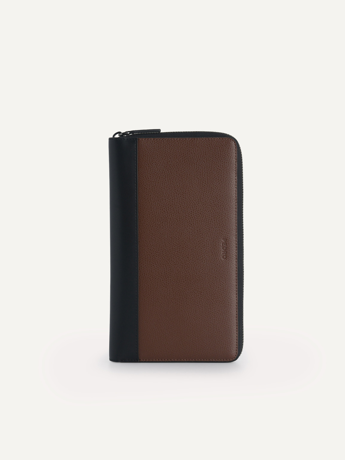Textured Leather Travel Organiser, Brown