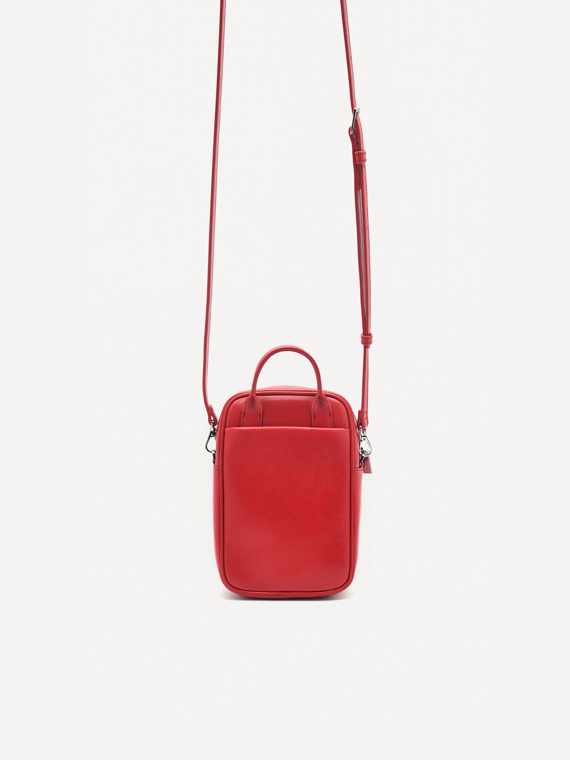 Mini Shoulder Bag with Chain Detail, Red