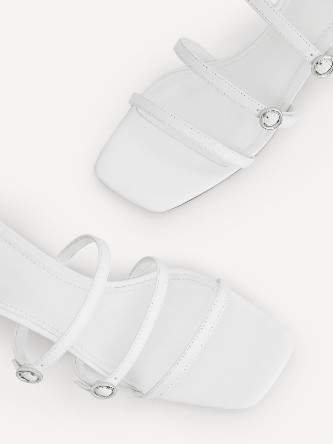 Strappy Heel Sandals, White