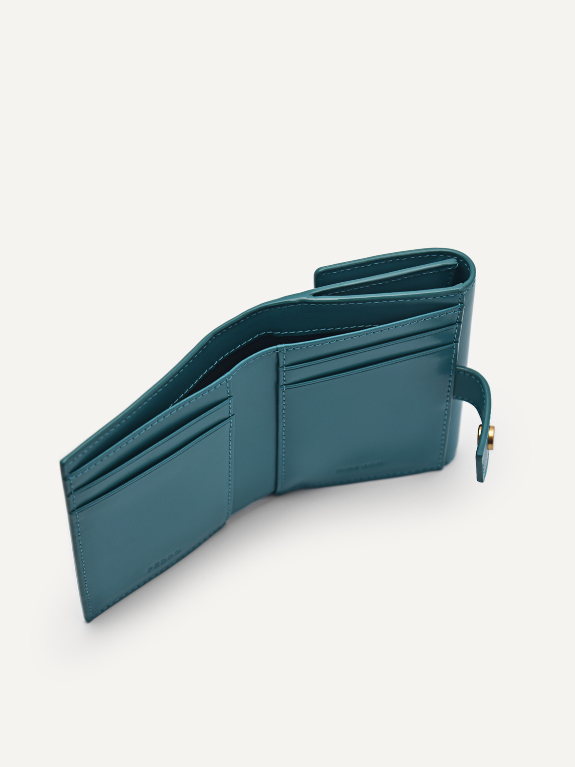 PEDRO Studio Leather Tri-Fold Wallet, Teal