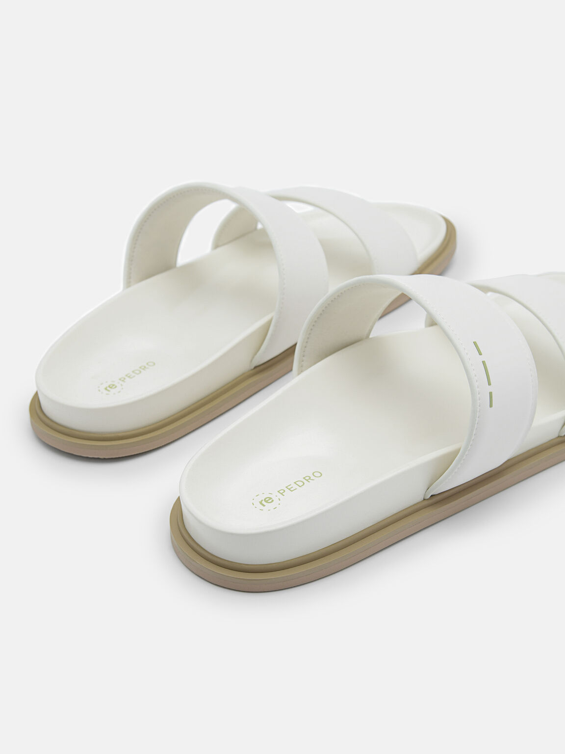 White rePEDRO Recycled Leather Slide Sandals - PEDRO MY