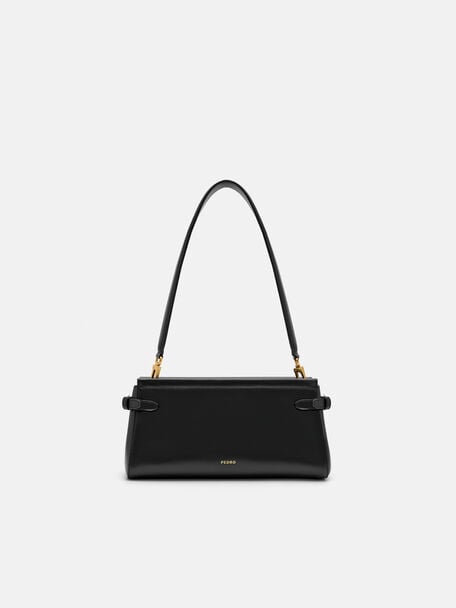 Emory Leather Shoulder Bag, Black