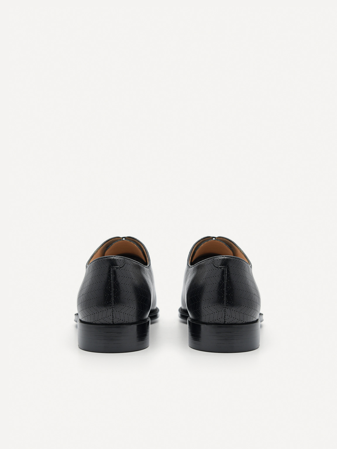 壓紋皮革牛津鞋, 黑色
