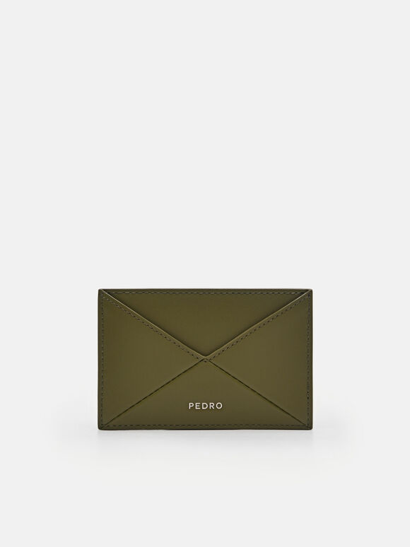 PEDRO Leather Studio Card Holder, Military Green