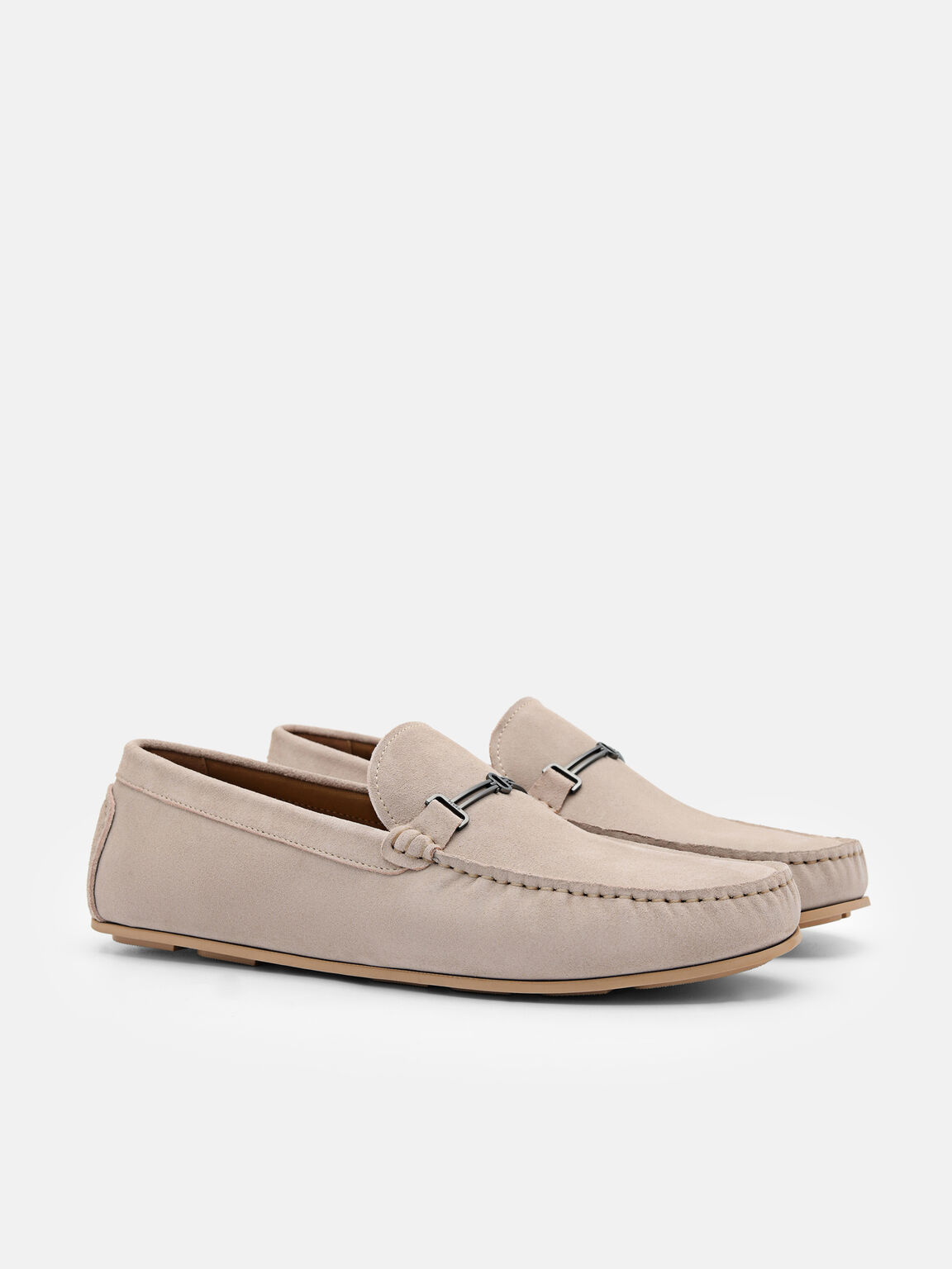 Anthony Leather Moccasins, Taupe