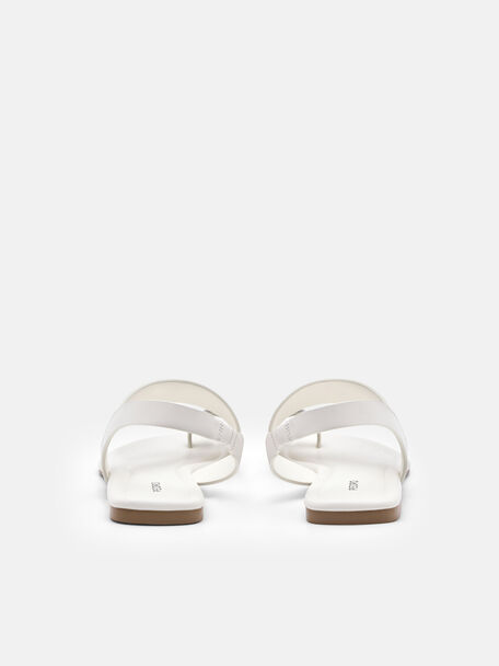 Alexis Leather Slingback Sandals, Chalk