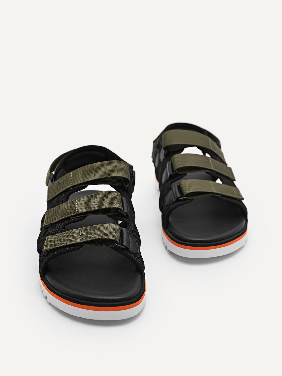 Contrasting Technical Sandals, Black