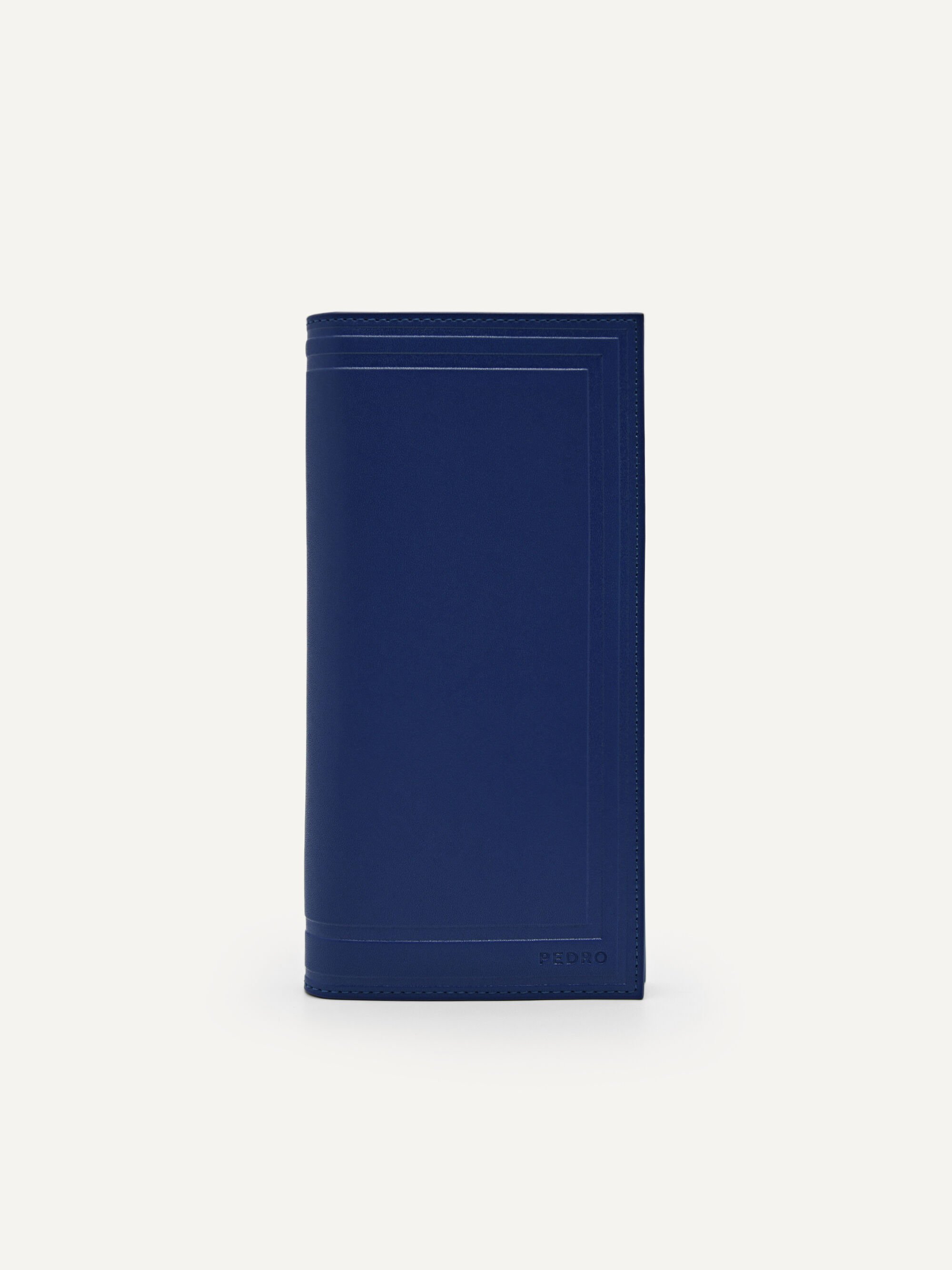 Leather Long Wallet - Navy