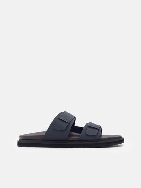 Band Slide Sandals, Navy