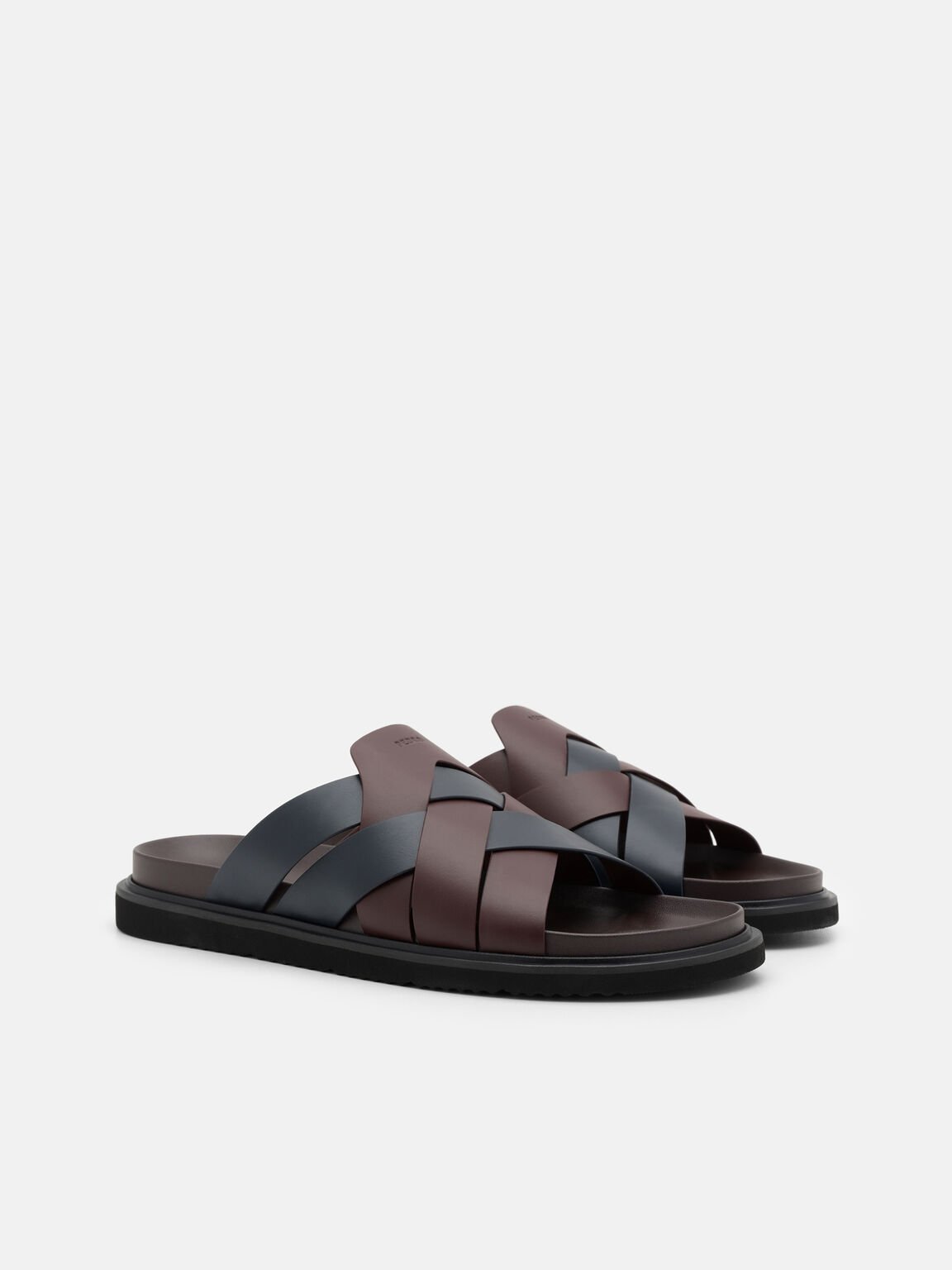 Lukas Slide Sandals, Dark Brown
