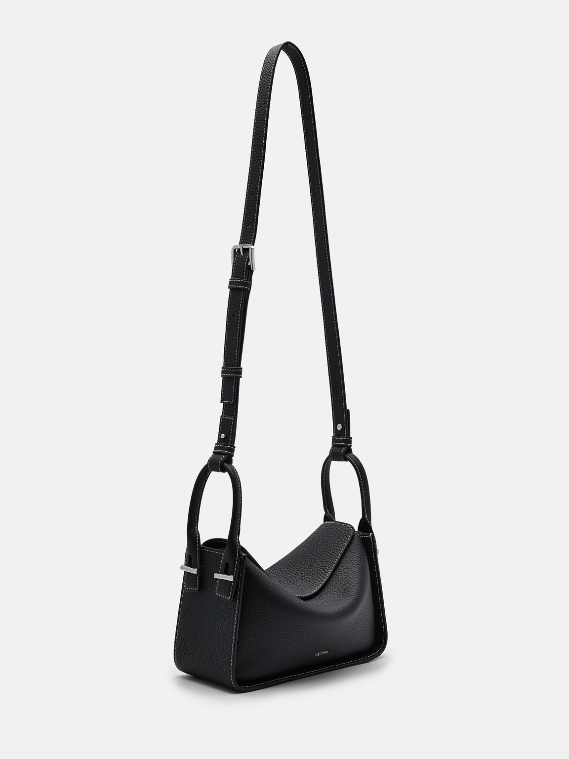 Demi Leather Shoulder Bag, Black