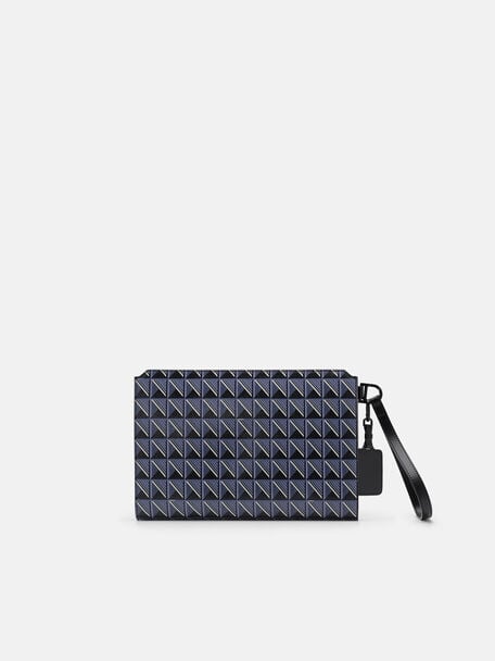 Bastian Axxis Clutch Bag, Blue Canvas