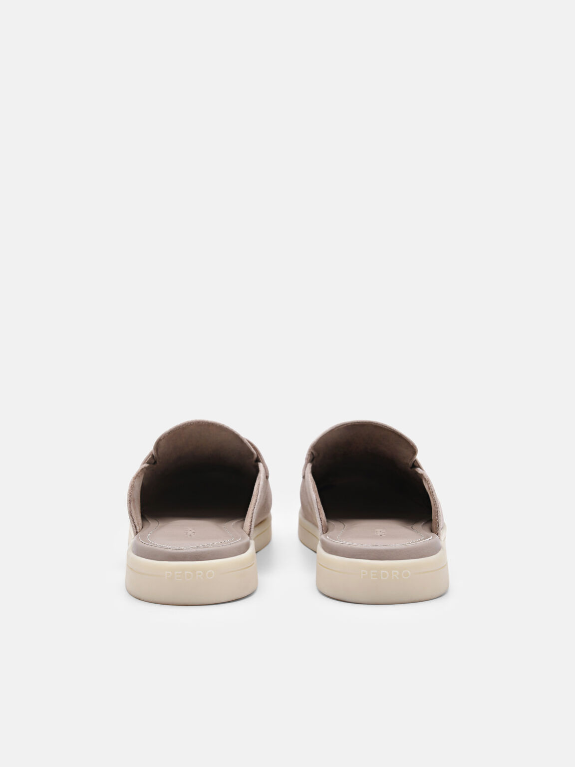 Suede Mules, Light Grey