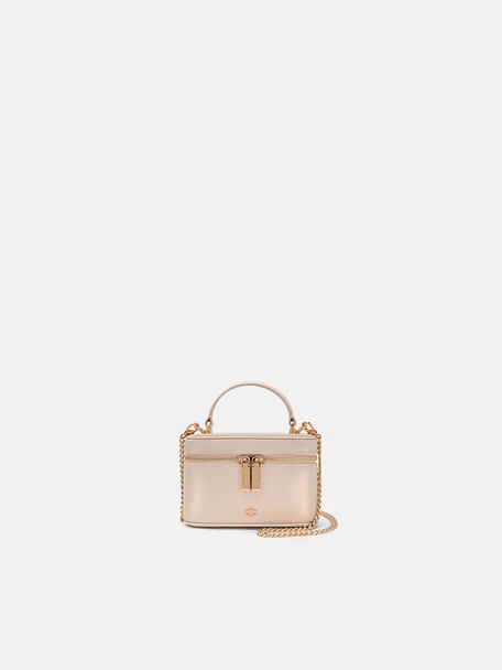 Ari Leather Vanity Case, Champagne