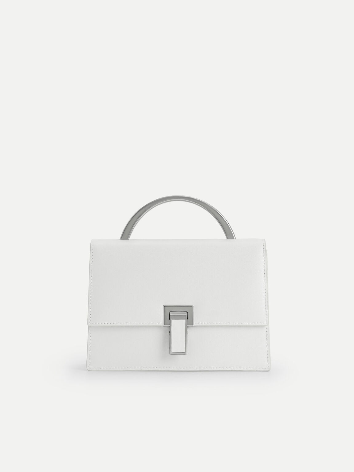 Artemis Leather Top Handle Bag, White, hi-res