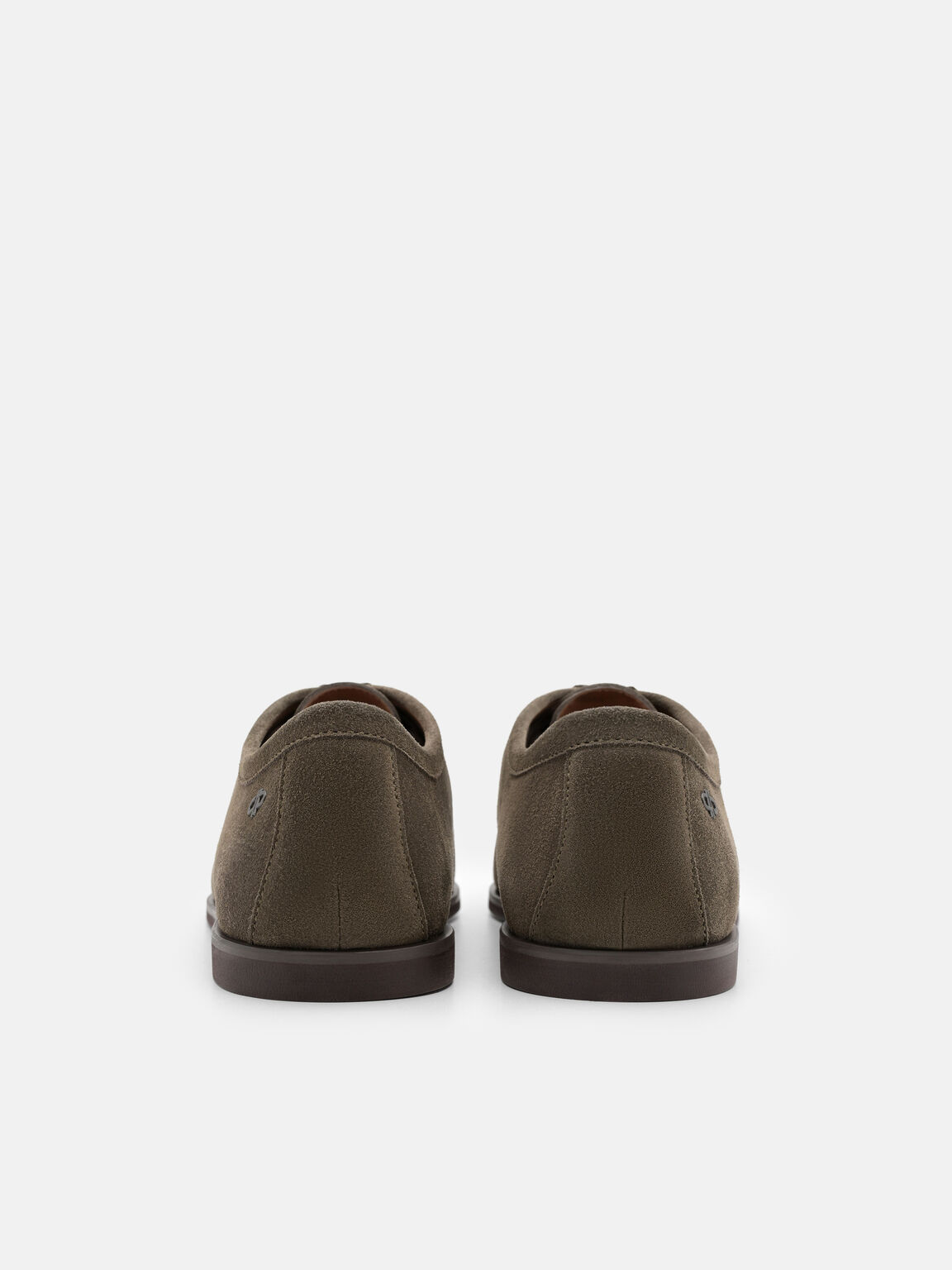 Suede Moc-Toe Derby Shoes, Olive