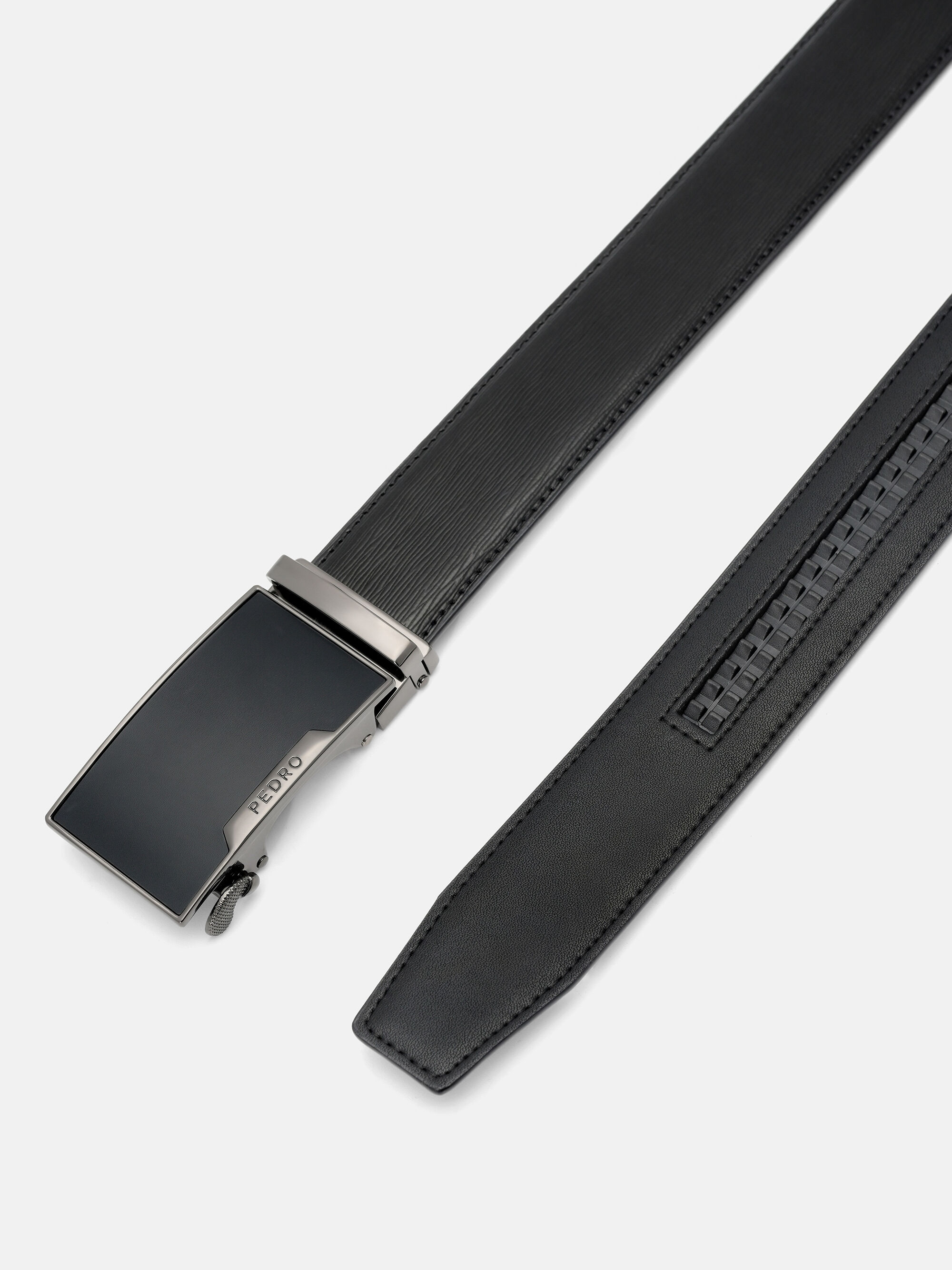 Black Leather Automatic Belt - PEDRO SG