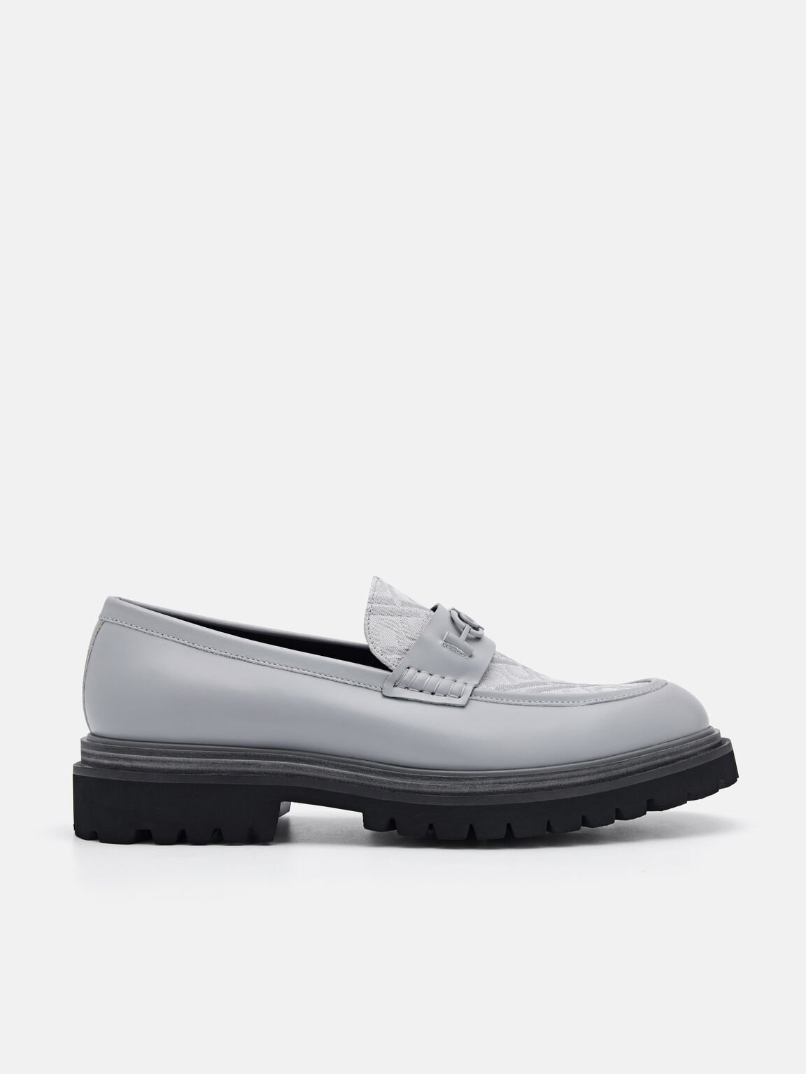 PEDRO Icon Leather Loafers, Grey