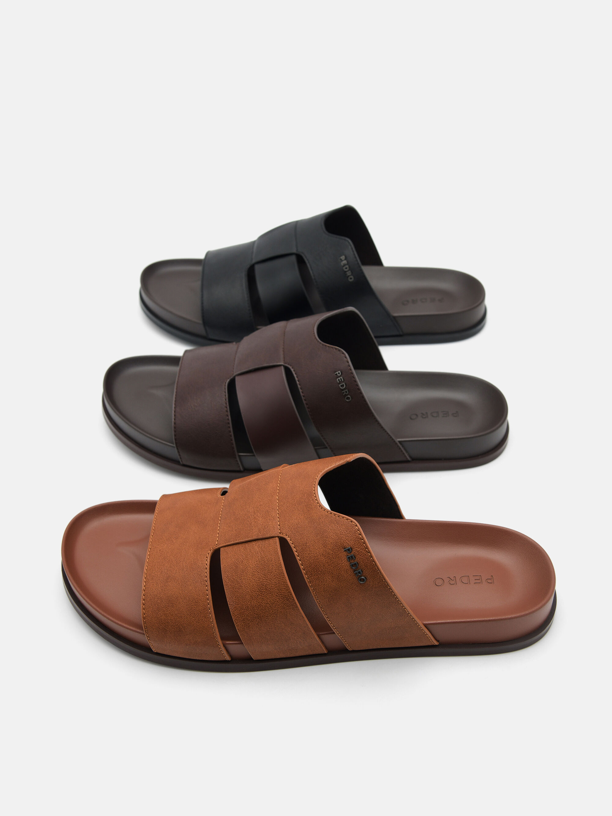 Black Woven Slide Sandals - PEDRO US