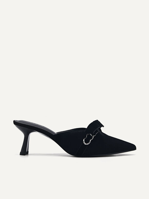 Celeste絨皮穆勒鞋, 黑色