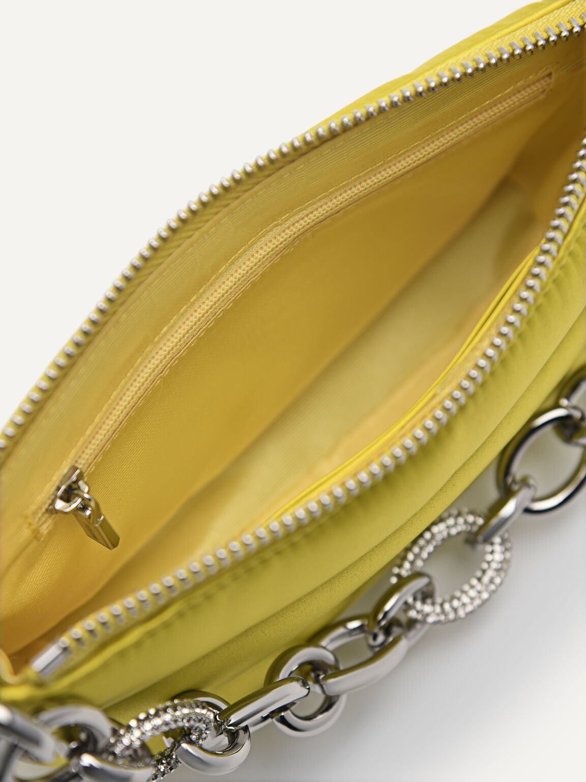 Chain Link Textured Pouch, Yellow