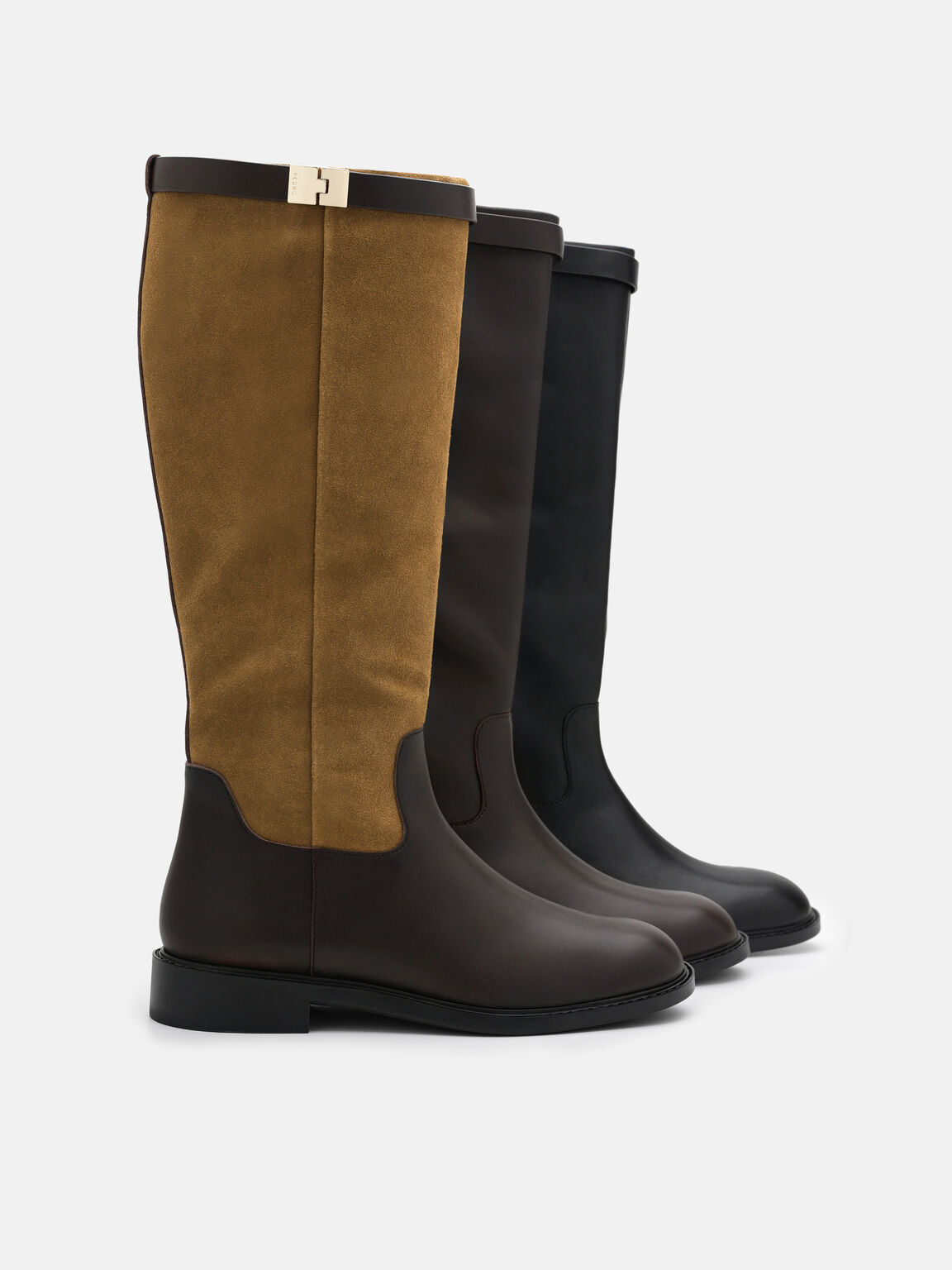 Jatte Leather Knee Boots, Black