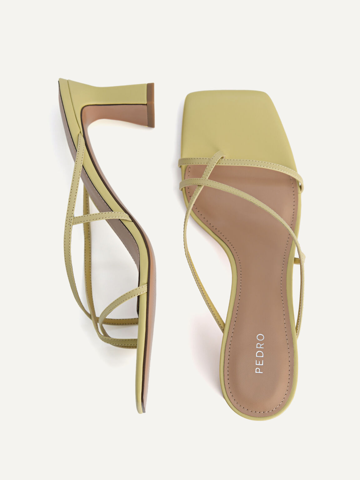 Gwyneth Strappy Toe Loop Heeled Sandals, Light Green