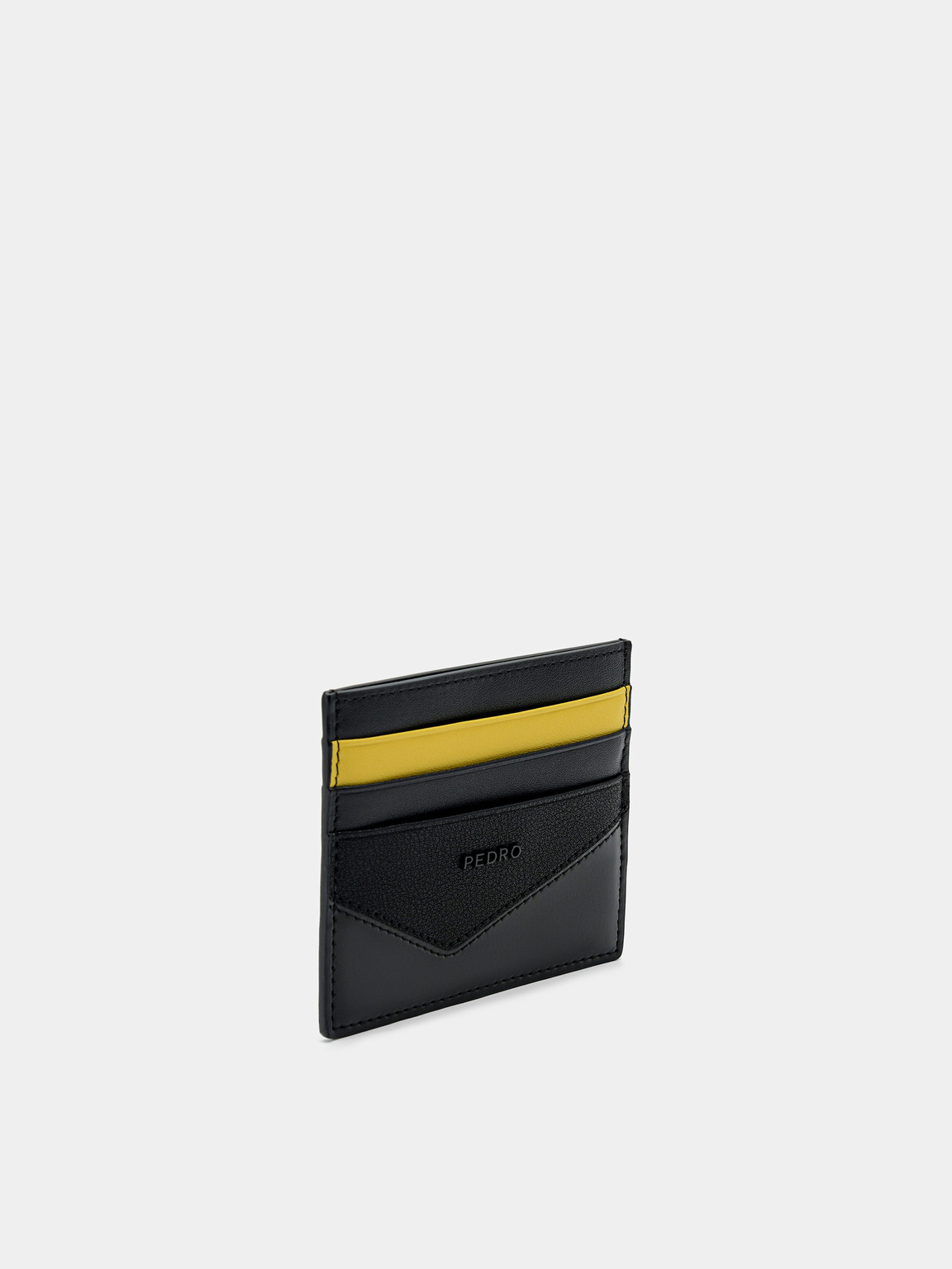 Leather Card Holder with Zipper, Black