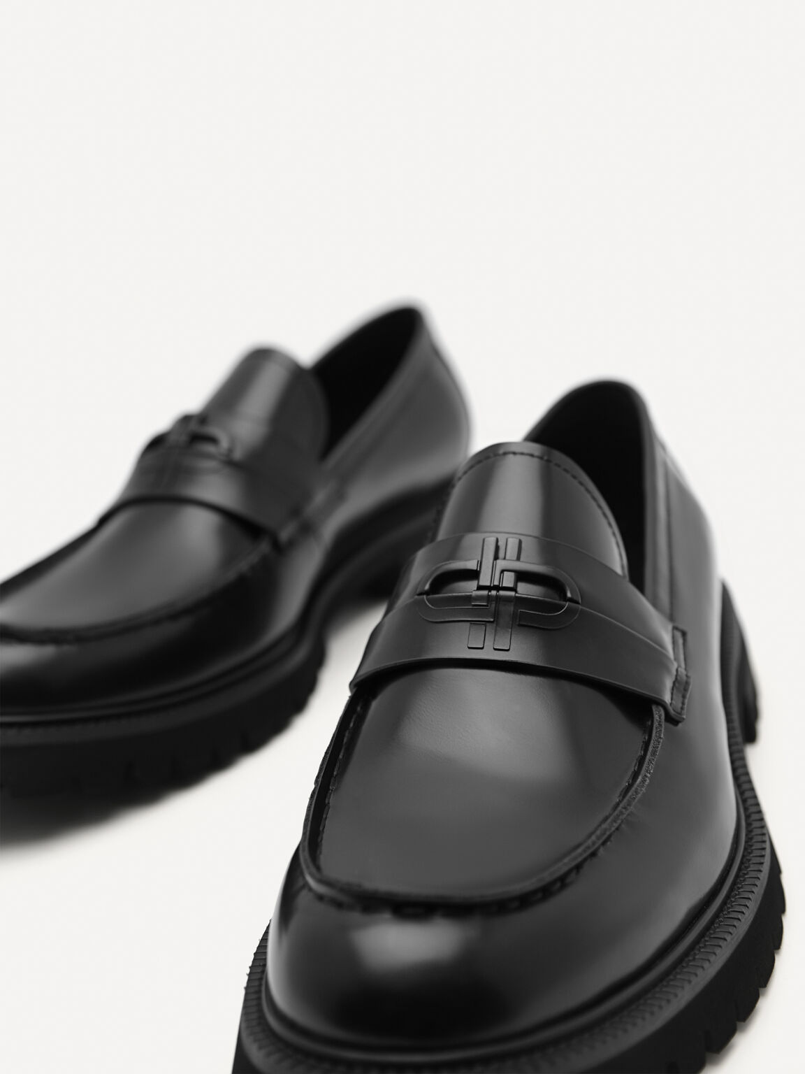 Black PEDRO Icon Leather Loafers - PEDRO MY