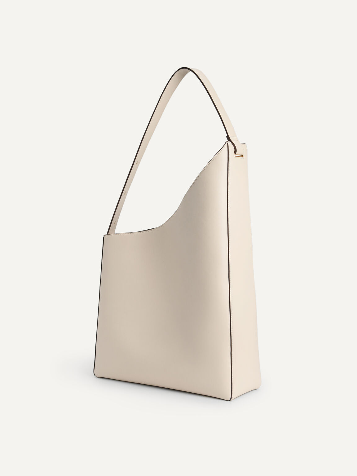 Large Asymmetrical Hobo Bag, Beige